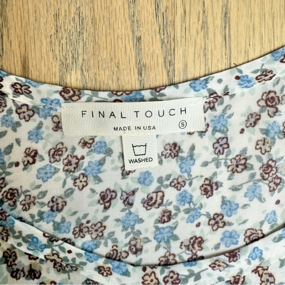 Final Touch Women’s Floral Print Babydoll Crop Spaghetti Strap Top Size Small - Picture 13 of 14